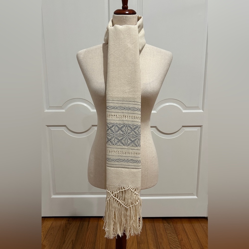 Cotton and Silk Traditional Mexican rebozo from Oaxaca. Mexican shawl, Handloom! - Picture 9 of 11